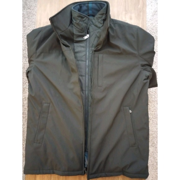 Weatherproof Double Layer Zip Up Black Polyester Jacket Pockets Men's Size Large - Picture 1 of 11